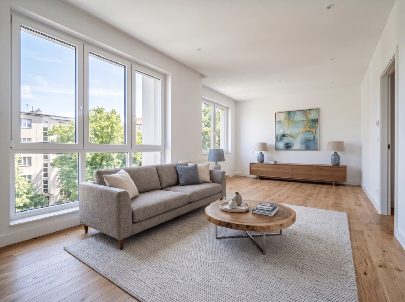 Photo immobilière après amélioration IA par Vizora